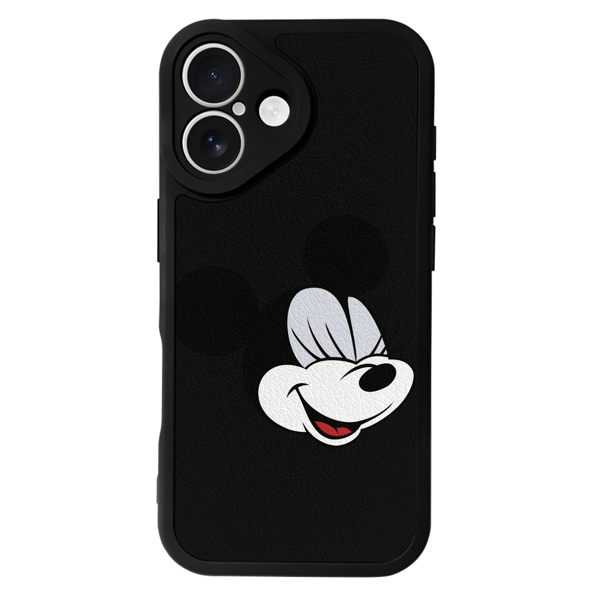 （画像用） ミッキーマウス Mickey Mouse 【iPhone 16シリーズ対応】シリコンスマホケース（レザー調） 材質：シリコン
